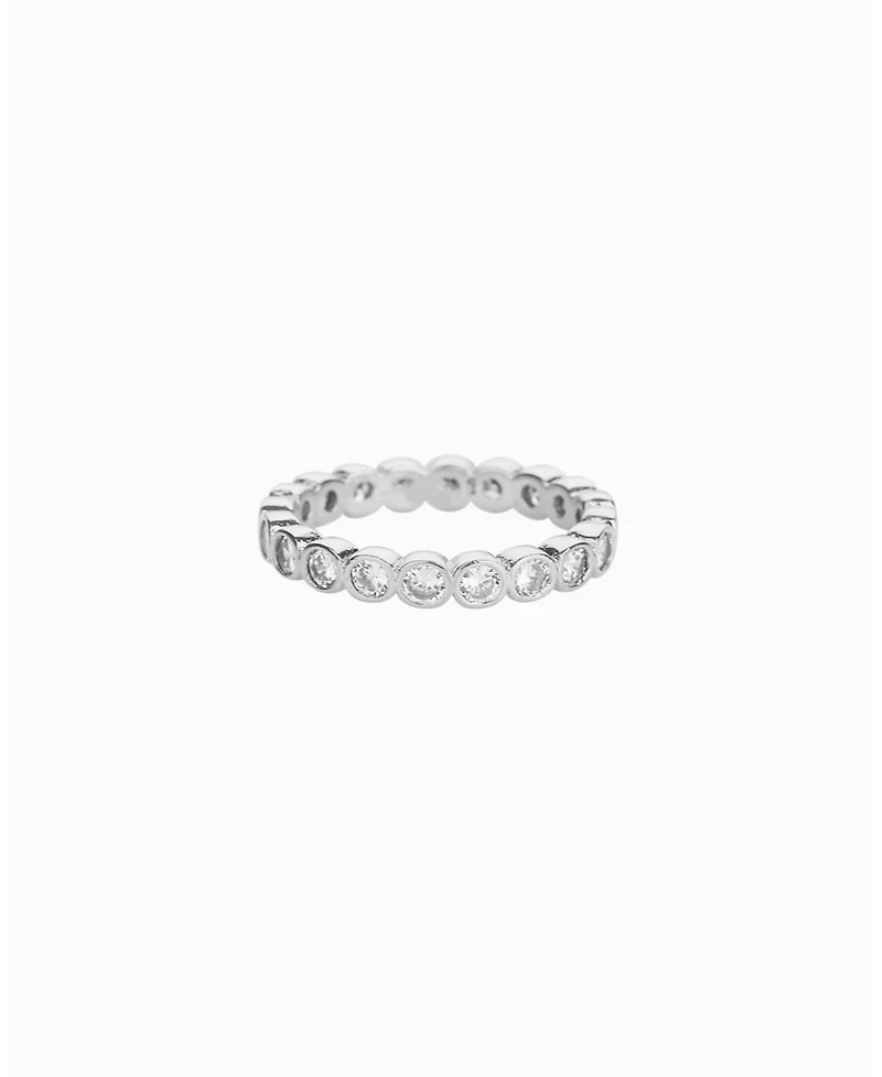 Sterling Silver Margot Eternity Band Ring Size 6 – Classic Summer Ring, Stackable, Everyday Sparkle