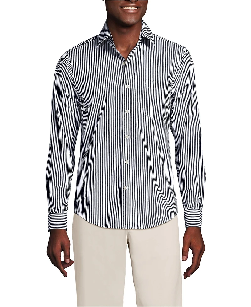 Lands' End Men's Traditional Fit Long Sleeve Travel Kit Shirt