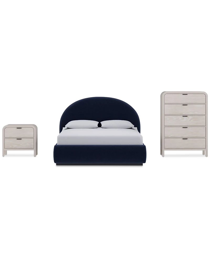 Lunare 3-Pc. Bedroom Set (California King Bed, Chest & Nightstand)