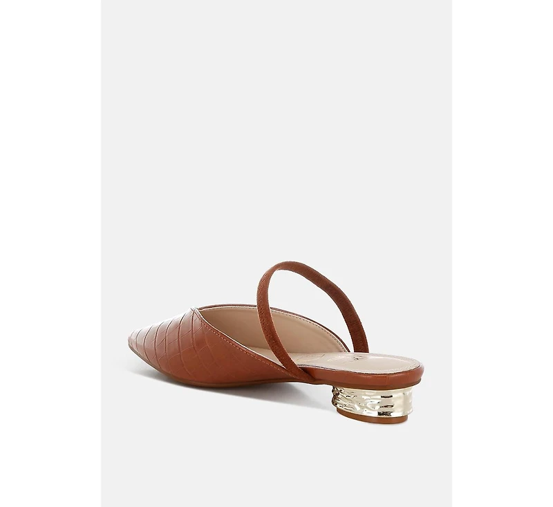 Renata Fantasy Heel Croco Mules