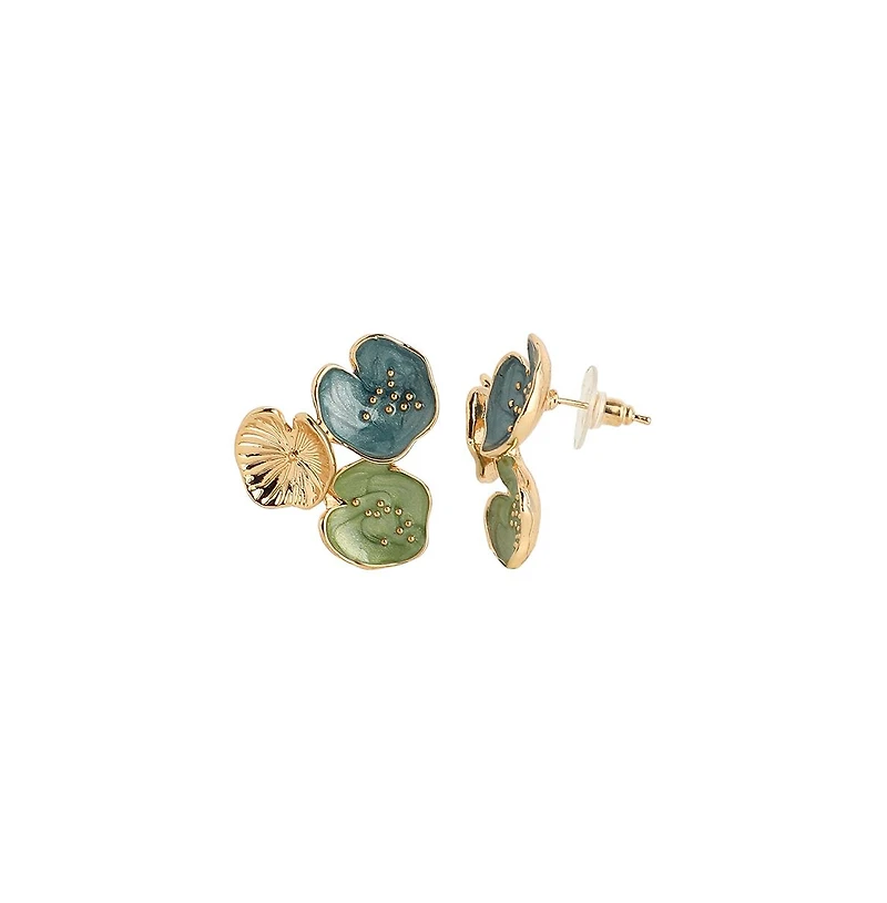 Sohi Women's The Small Lilypad Stud Earrings