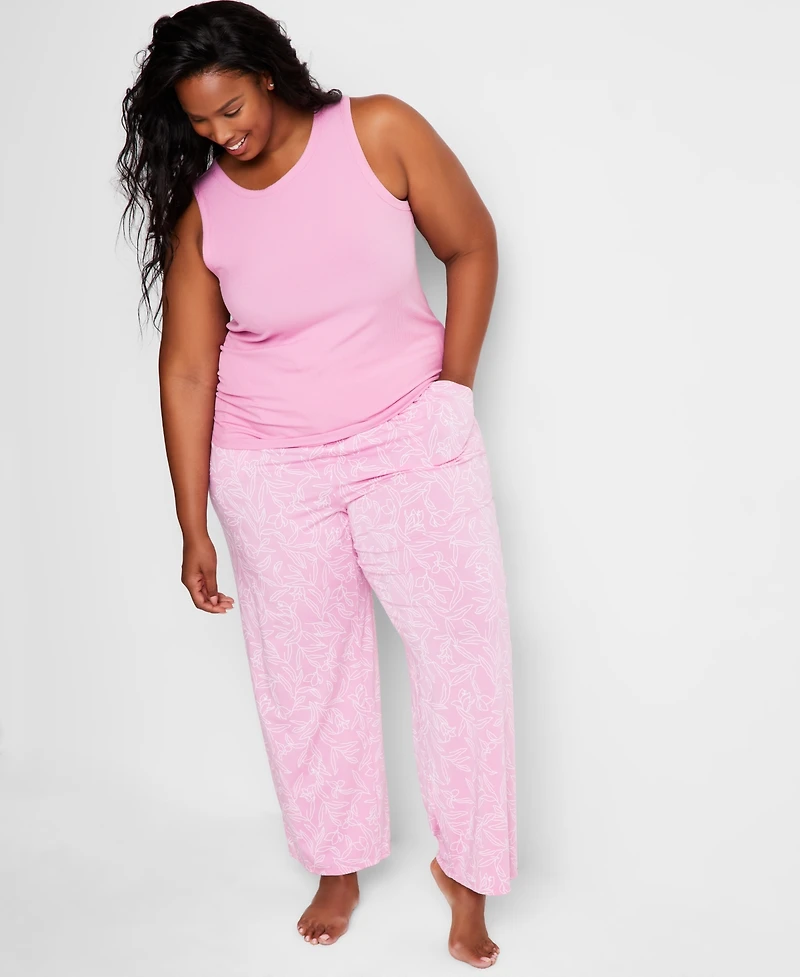 State of Day Women's Ribbed High-Neck Sleep Tank Xs-3X, Exclusively at Macy's