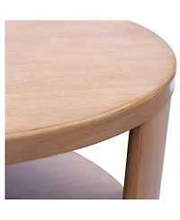 Ink+Ivy 36" Wood Skye Wide Round Coffee Table with Shelf