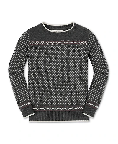 Hope & Henry Boys Organic Long Sleeve Intarsia Crew Neck Pullover Sweater