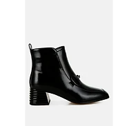 Algol Textured Block Heel Ankle Boots