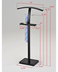 Kings Brand Furniture Metal Suit Valet Stand, Clothes Rack, Clothing Organizer, Jacket Hanger (Black)