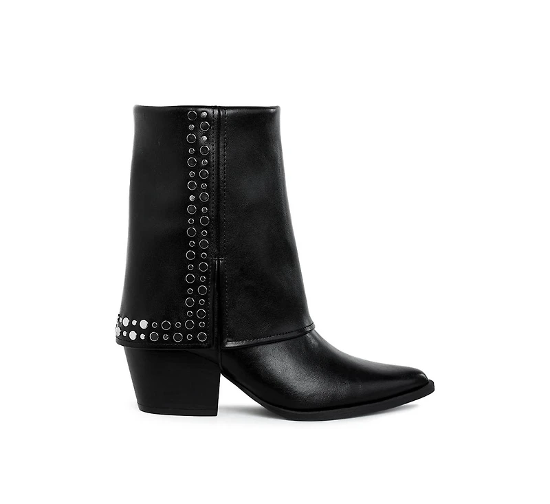 Mariachi Stud Embellished Foldover Boots