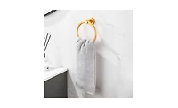 Slickblue Towel Ring Golden Gold, Bath Hand Thicken Space Aluminum Round Holder for Bathroom