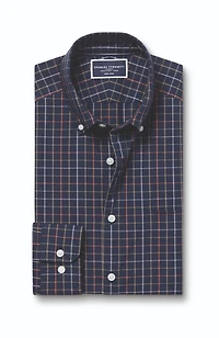 Charles Tyrwhitt Men's Slim Fit Plaid Check Non-Iron Stretch Poplin Shirt