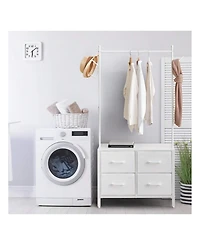 gaomon Clothing Rack With 4/6 Drawers, Freestanding Closet Organizer, Clothes Stand Dresser With Steel Frame & Wooden Top, Tall Closet Storage Organiz