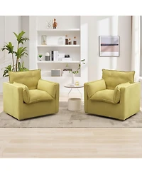 gaomon Swivel Accent Chair, Mid-Century Modern Armchair for Living Room, Comfy Single Sofa Chair with Solid Metal Base, No Assembly Required