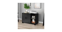 Galaxhero Office Storage Cabinet with Doors and Shelves, Lateral Printer Cabinet for Office Supplies and File Storage, Filing Cabinet for Home Office