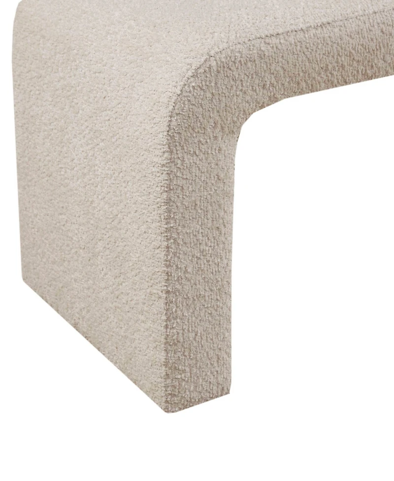 Ink+Ivy 42" Wood Steve Wide Boucle Waterfall Bench