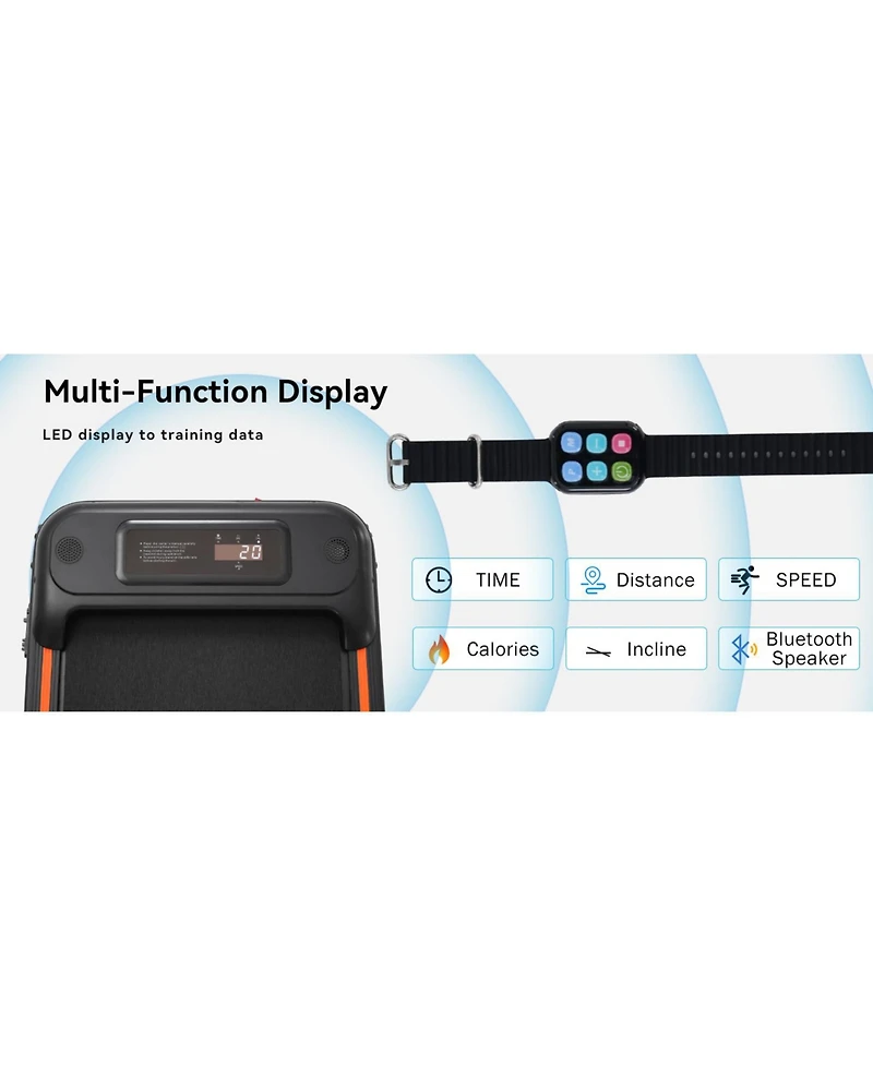 Slickblue Folding Under-Desk Walking Pad Treadmill – 2.5HP, Incline, 0.5-7.5MPH, 265LB Capacity, Dual Speed Control
