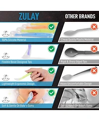 Zulay Kitchen 6 Pack Silicone Baby Spoon - First Stage Baby Feeding Spoon