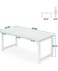 Tribesigns 63”Executive Desk, Modern Simple Workstation Business Furniture, Large Office Computer Desk with Thicken Frame