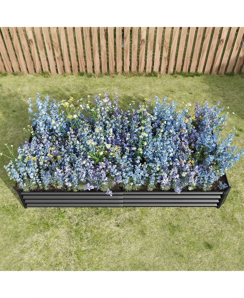 Slickblue Metal Raised Garden Bed Kit – 7.6x3.7x0.98ft Planter for Flowers, Vegetables