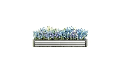 Slickblue Metal Raised Garden Bed Kit – 7.6x3.7x0.98ft Planter for Flowers, Vegetables, and Herbs