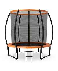 Gymax 8FT Recreational Trampoline w/ Ladder Enclosure Net Safety Pad Outdoor