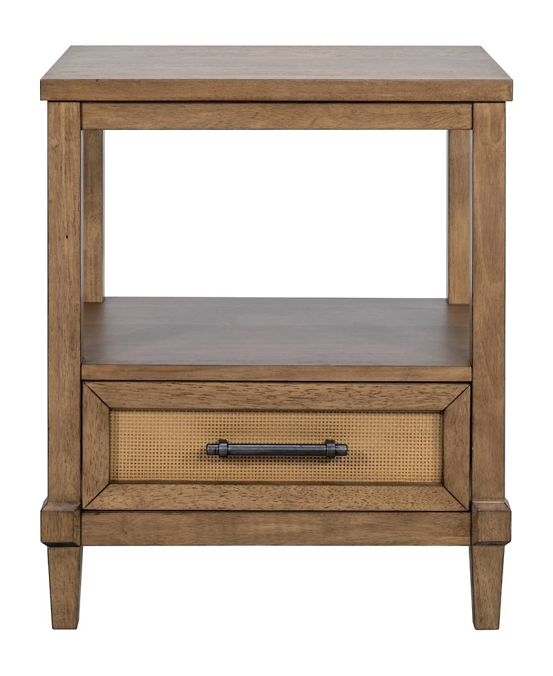 Martha Stewart Collection 22" Wood Salina Wide Woven Cane Nightstand