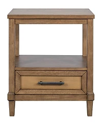 Martha Stewart Collection 22" Wood Salina Wide Woven Cane Nightstand