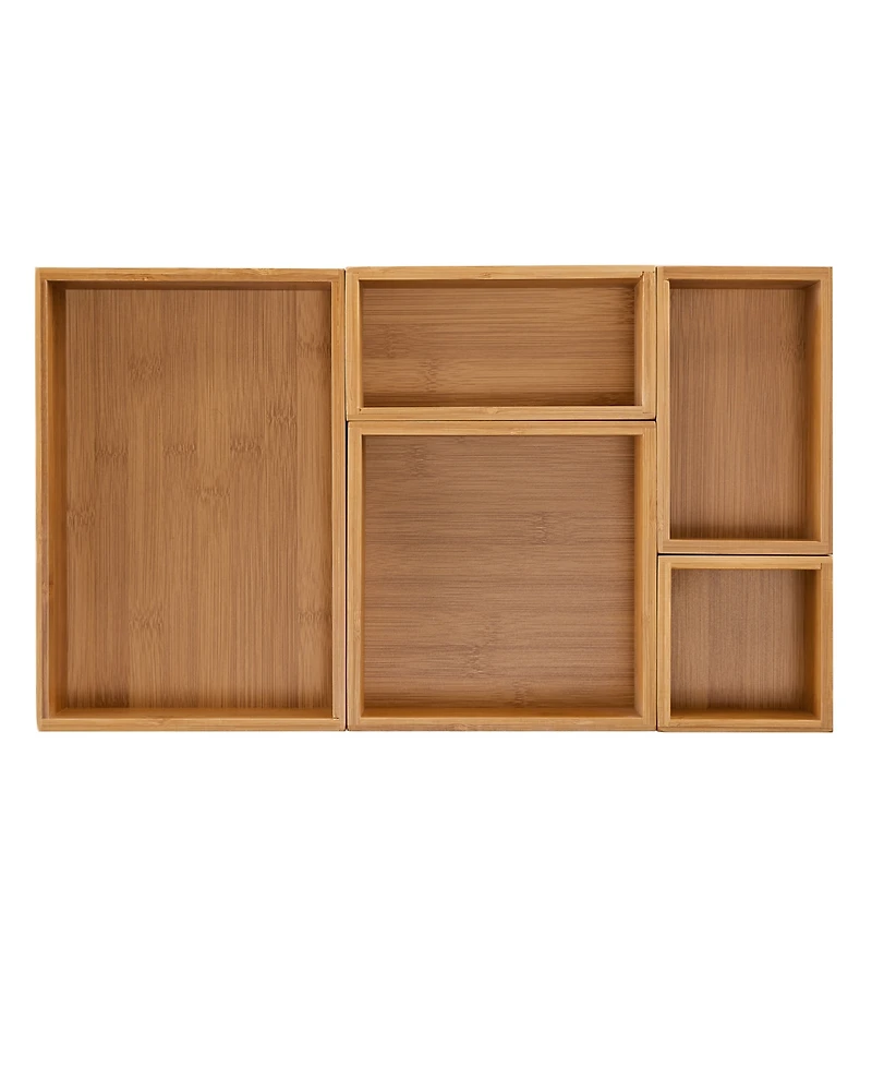 Seville Classics Bamboo 5-Piece Storage Set