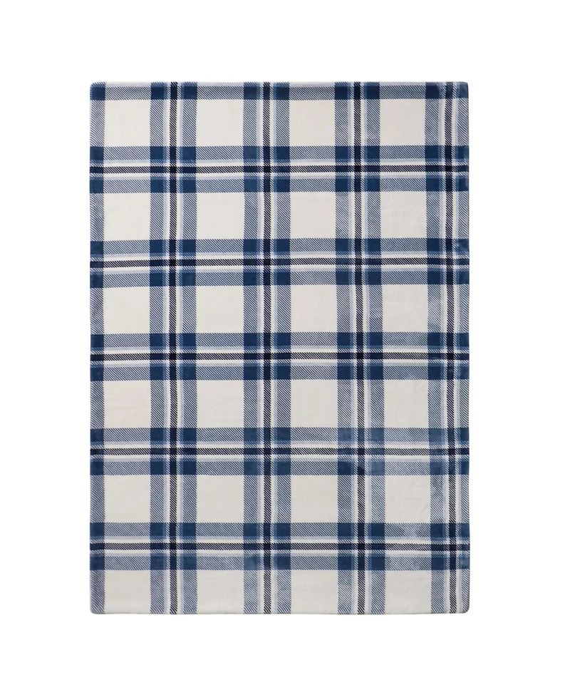 Lucky Brand Plaid Plush Sherpa Throw, 50" x 70"