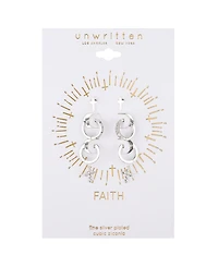 Unwritten Cubic Zirconia Cross Stud and Hoop Earring Set