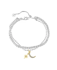 Unwritten Cubic Zirconia Star Moon Tennis and Ball Bracelet