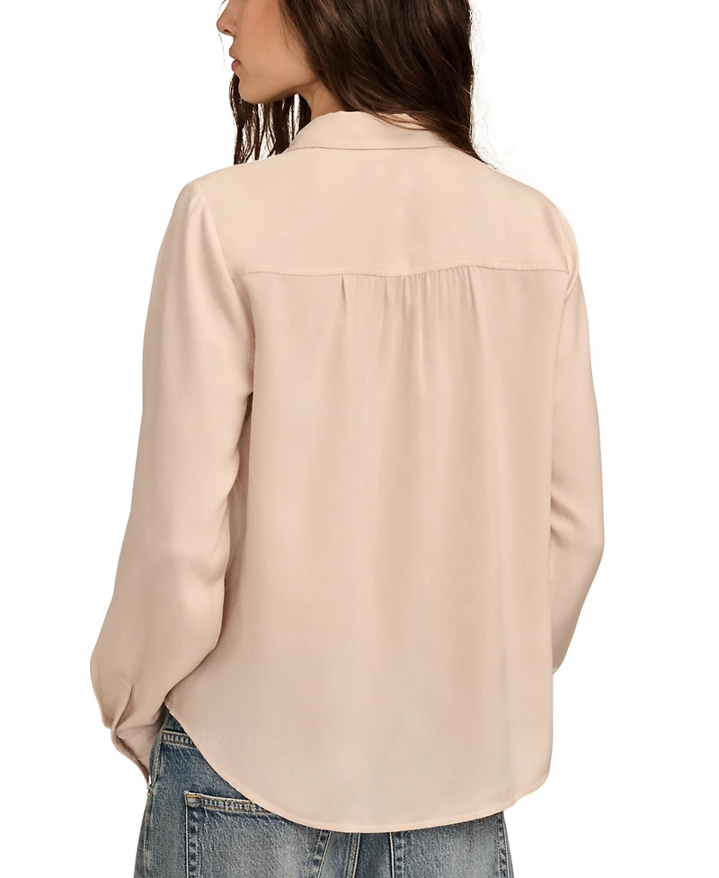 Lucky Brand Women's Hammered-Satin Button-Down Shirt
