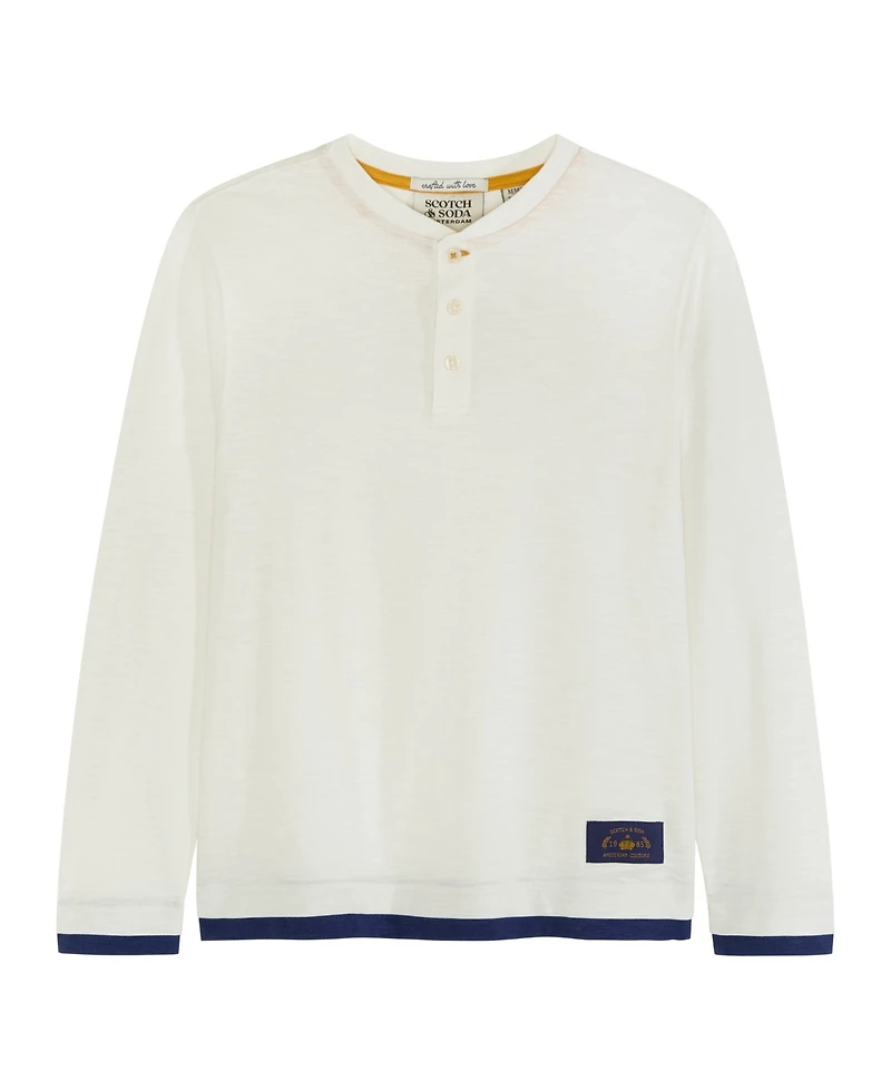 Scotch & Soda Big Boys Slub Jersey Henley T-Shirt