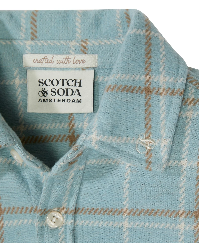 Scotch & Soda Big Boys Yarn Dye Knit Twill Button Up Shirt