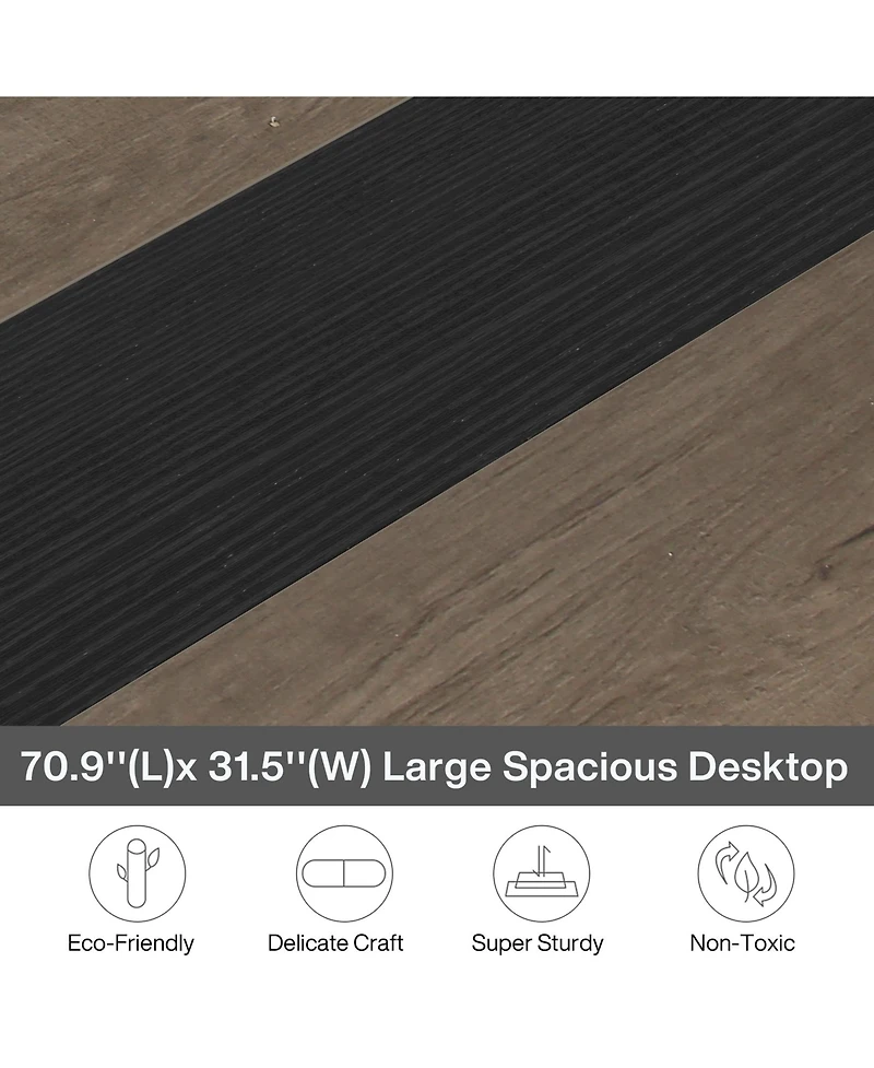 Tribesigns Rectangular Dinner Table with Heavy Duty Metal Legs,Industrial Kitchen for 6-8 Person