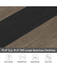 Tribesigns Rectangular Dinner Table with Heavy Duty Metal Legs,Industrial Kitchen for 6-8 Person