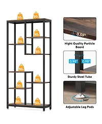 Tribesigns Industrial 8-Shelf Open Bookcase Storage Display Book Shelves, 6-Tier Tall Bookshelf Bookcase