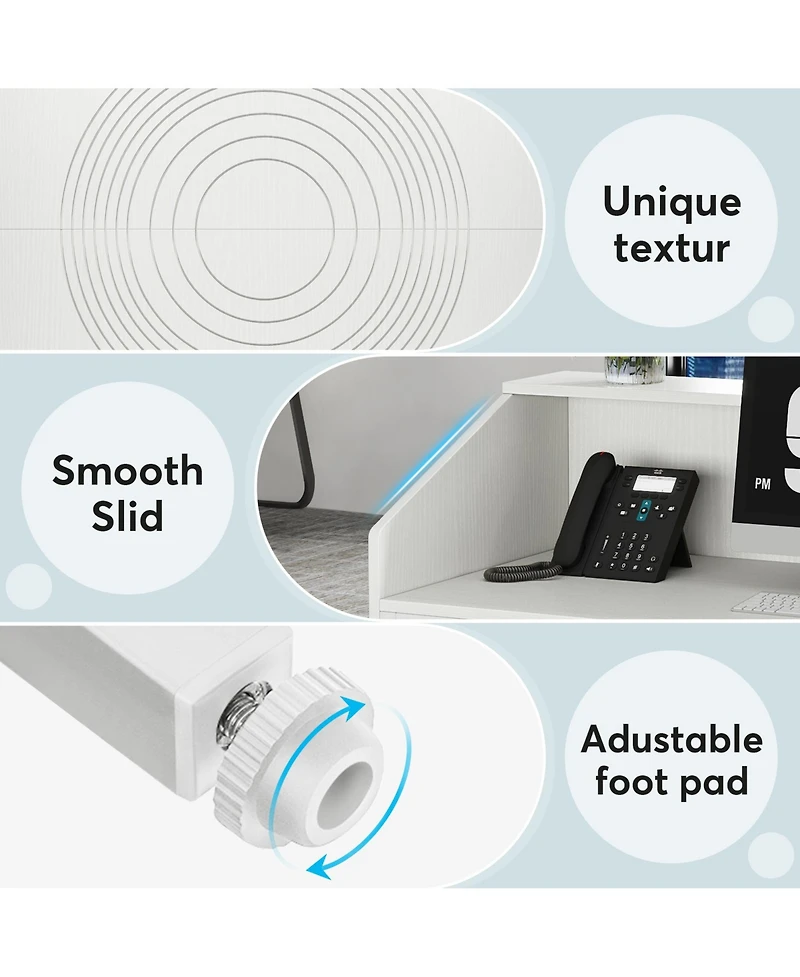 Tribesigns 47 inch Retail Counter,Modern Front Desk Reception Room Table with Cable Grommet,Reception Desk with Counter