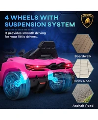 Qaba Lamborghini Revuelto Licensed Kids Ride on Car w/ Suspension,