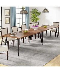 Tribesigns 70.9 Inch Large Dining Table for 6 to 8, Industrial Kitchen Table Furniture with Metal Legs, Modern Faux Wood Rectangular Dinner Table