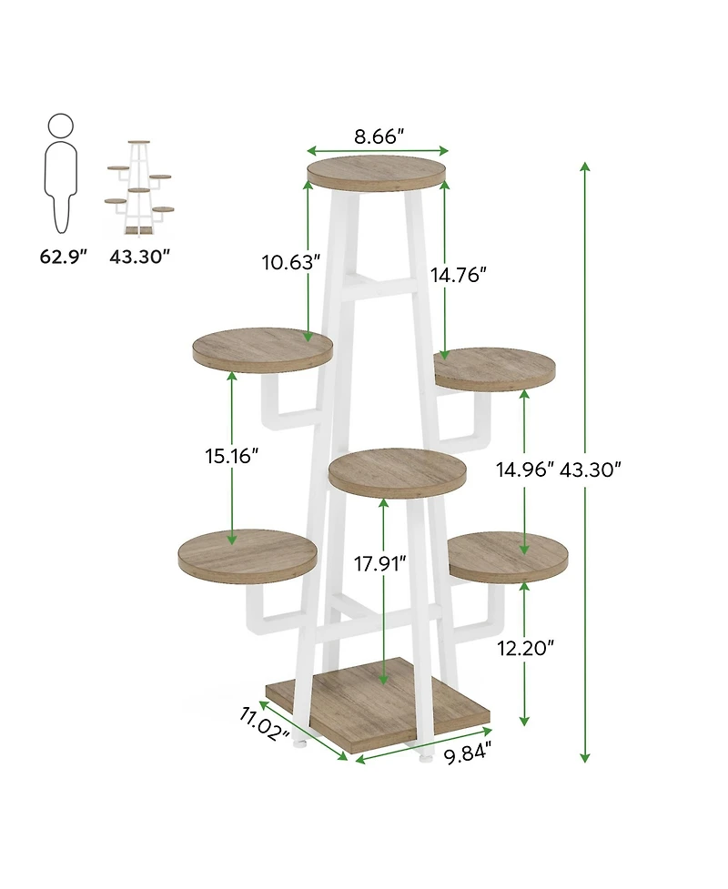 Tribesigns Wooden Corner Plant Pots Holder Rack Flower Stand Shelf Planter Organizer,7 Tier Indoor