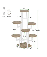 Tribesigns Wooden Corner Plant Pots Holder Rack Flower Stand Shelf Planter Organizer,7 Tier Indoor