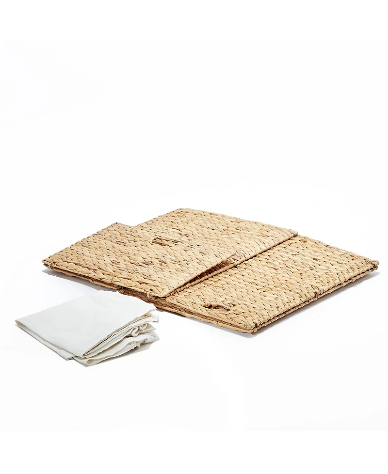 Seville Classics Foldable Water Hyacinth Portable Hamper