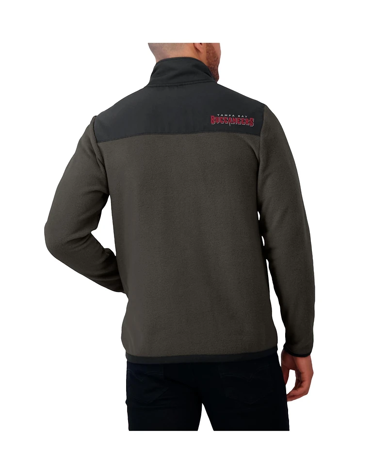 Fanatics Men's Pewter Tampa Bay Buccaneers Color Block Polar Fleece Full-Zip Jacket