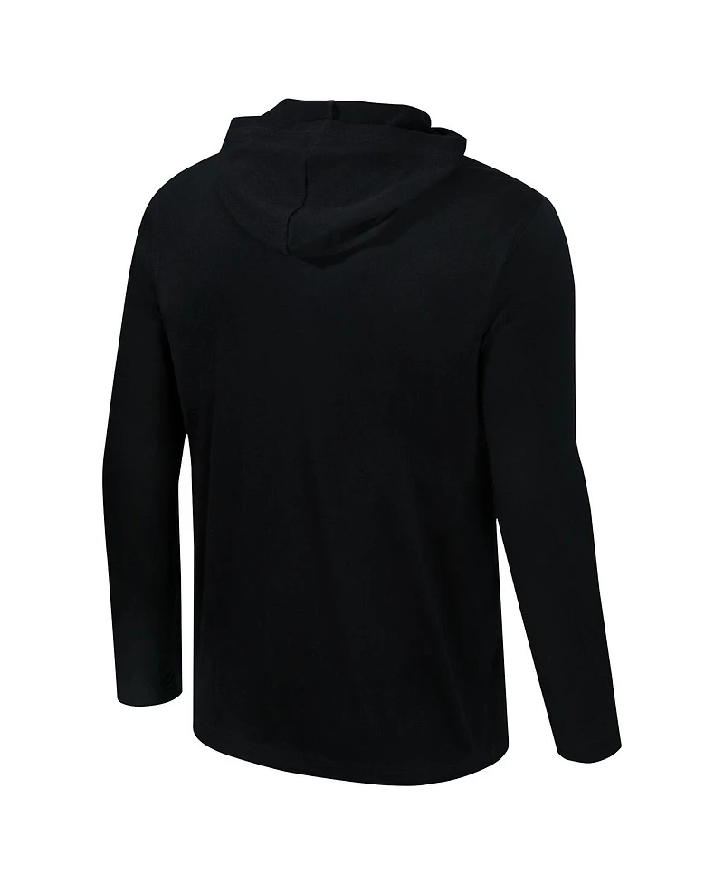 Colosseum Men's Black Texas Longhorns Color Pop Active Blend 2-Hit Long Sleeve Hooded T-Shirt