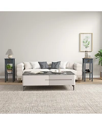 Homcom 2-Tier Side Table with Drawer Shelf for Living Room, Light