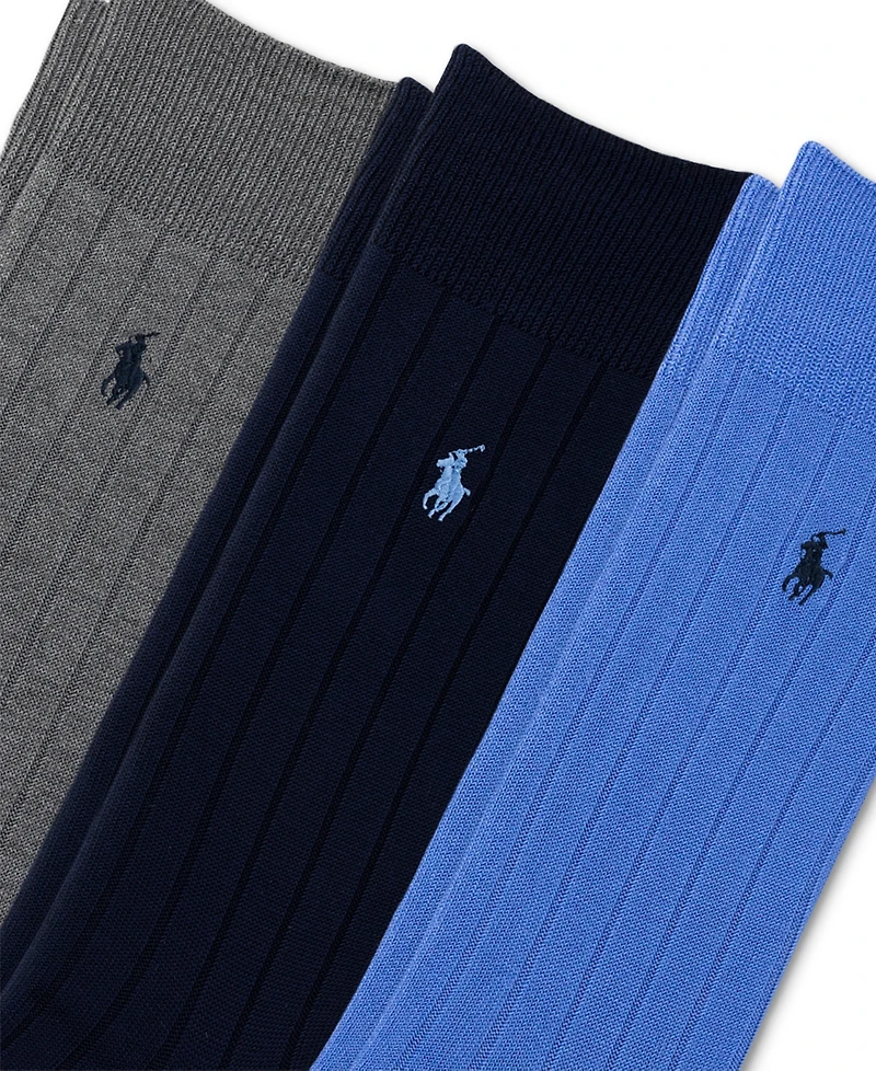 Polo Ralph Lauren Men's 3-Pk. Soft Touch Rib Dress Socks