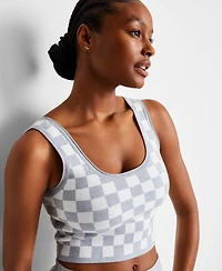 State of Day Women's Checkered Loungewear Bralette Short Set, Exclusively at Macy's