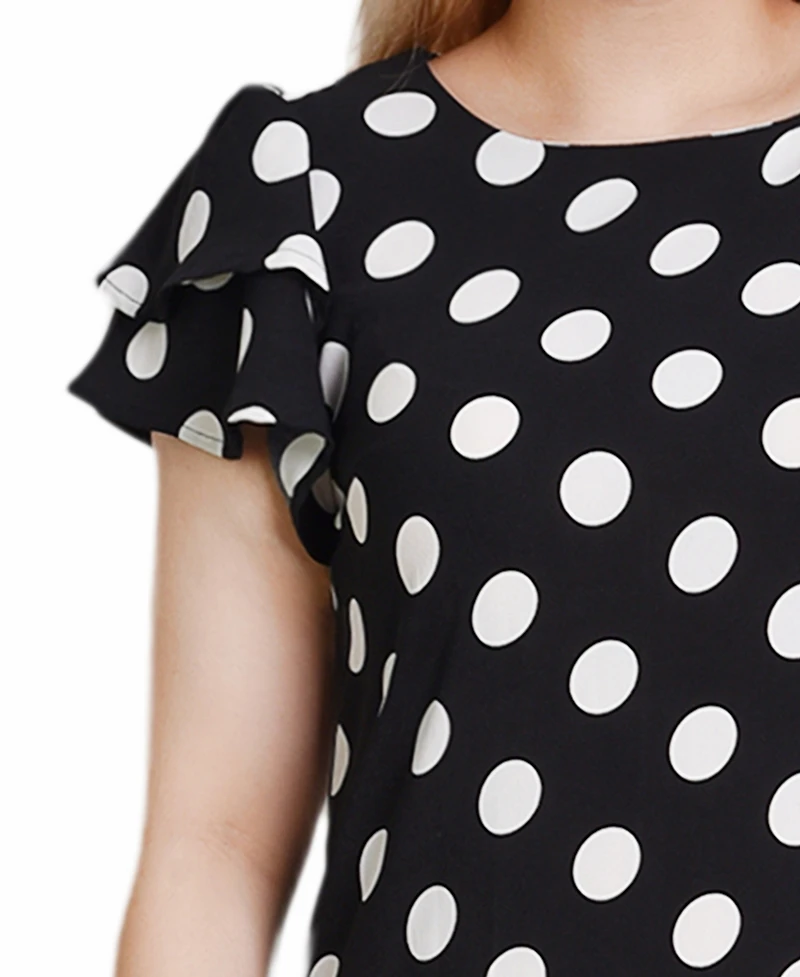Ny Collection Women's Double Layer Flutter Sleeve Dress