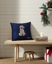 Tommy Bahama Home Holiday Retriever Felt Decorative Pillow, 20" x 20"