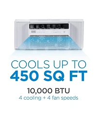 Black+Decker 10,000 Btu Inverter Window Air Conditioner Units for Up To 450 Sq. Ft., Energy Star Rated with Remote Control