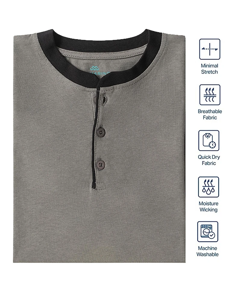Mio Marino Men's Short Sleeve Henley T-Shirt